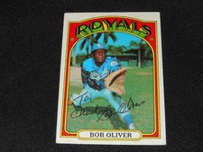 Kansas City Royals Bob Oliver Signed 1972 Topps Autograph Card #57  TOUGH  916