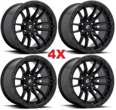 22 FUEL REBEL 6 BLACK WHEELS RIMS F-150 F150 22X10 D67922008950 Foto 1 de 4