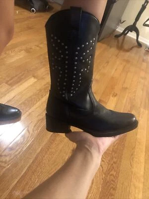 Frye 97000 Lil Daisy Duke Western Vaquero Cremallera Tachonado Botas Niños Niñas 2.5M Negro Foto 1 de 4