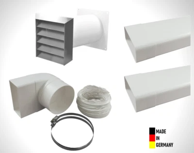 Abluftset 150 Mauerkasten Edelstahl Rückstauklappe Rundanschluss Anschlussbogen - Bild 1 von 4