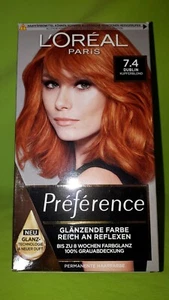 Loreal Haarfärbemittel kupferblond 7.4 Préférence 100 % Grauabdeckung Glanzfarbe - Bild 1 von 8