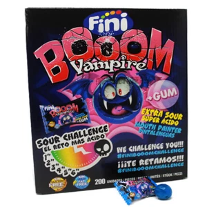 Bubble Gum Boom Vampire Hard Candy Chewing Gum Sour 200 Pieces Display - Picture 1 of 1