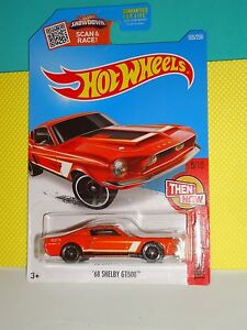 2016 Hot Wheels Then and Now #105 Custom '68 Shelby GT500- Loose - Muscle Orange