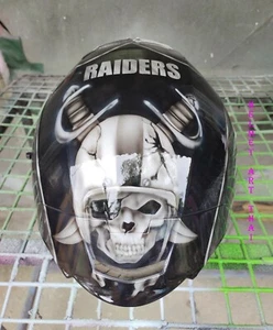 RAIDERS CUSTOM AIRBRUSHED MOTORCYCLE HELMET - Picture 1 of 12