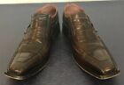 Aldo? Vero Cuoio Mens Dress Shoes Loafer Brown Slip On Leather Bicycle Toe 9.5
