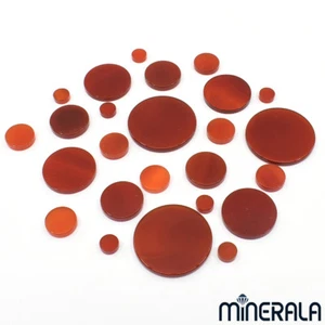 [WHOLESALE] NATURAL CARNELIAN ROUND FLAT TOP GEMSTONE 6mm-30mm WP00261 - Bild 1 von 29