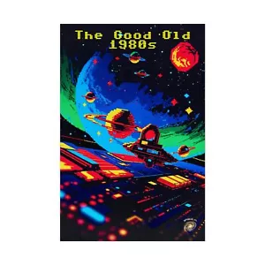 Weltraum 8-Bit Arcade Spiel Poster, Retro Gaming Wandkunst, Vintage Weltraum Dekor - Bild 1 von 9