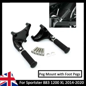 Rear Passenger Foot Pegs Pedal Mount For Harley For Sportster XL883 1200 2014-20 - Picture 1 of 10