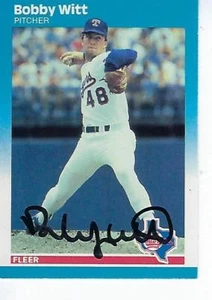 BOBBY WITT SIGNIERT 1987 FLEER #143 - TEXAS RANGERS - Bild 1 von 1