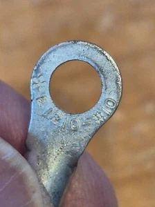 69 CT 8 GAUGE UNINSULATED BRASED TINNED COPPER #1/4" RING LUG - Picture 1 of 3