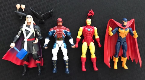 Marvel Legends Lot - Thor, Iron Man, Captain Britain, Nighthawk - Herald AI Cover