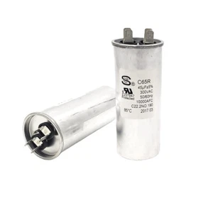 C65R 45uF 300VAC 50/60Hz 10000AFC C22.2NO.190 85 C Round Run Capacitor E237947 - Picture 1 of 7