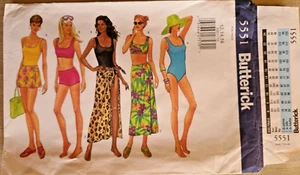 BUTTERICK #5551 - DAMEN EIN- & ZWEITEILIGER BADEANZUG - COVER UP MUSTER 12-14-16 - Bild 1 von 3