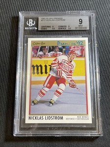 1991-92 O-PEE-CHEE OPC PREMIER NICKLAS LIDSTROM ROOKIE #117 BGS 9 MINT HOF