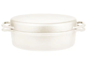 GSW Gusseisen Bräter mit Deckel , 2-in-1, 36 x 24 cm weiß matt - Bild 1 von 2