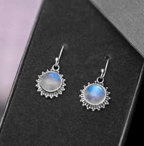 Rainbow Moonstone Dangle Earring 925 Sterling Silver Designer Jewelry MO**