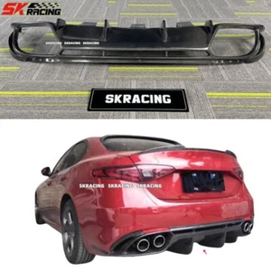 REAL CARBON FIBER REAR TRUNK BUMPER DIFFUSER LIP Fits 2017-24 Alfa Romeo Giulia - Picture 1 of 19