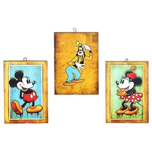KUSTOM ART 3 Quadretti Pippo, Topolino e Minnie Mouse. 18 x 25 cm. - Imagen 1 de 2