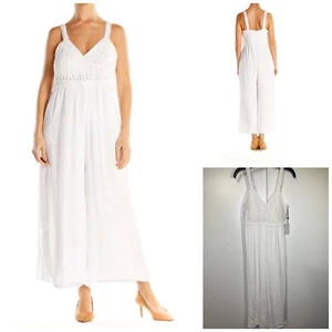 Japna White Crochet Bust Bohemian Jumpsuit Jumpsuit JUNIORS Size Medium NEW! - Picture 1 of 12