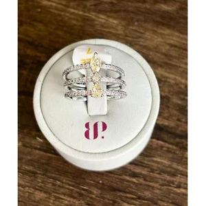 Bomb Party RBP7466 The Moment Is Now Lemon Cubic Zirconia Rhodium Size 7 - Picture 1 of 4