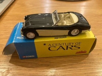 Corgi/Solido 1/43 A Century Of Cars - Austin Healey - Black/White - Boxed - Image 1 of 4