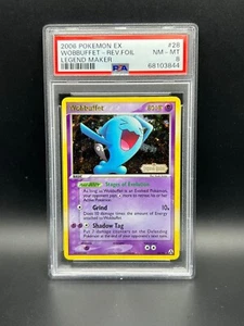 Pokemon PSA 8 NM-MT Wobbuffet 28/92 EX Legend Maker Reverse Holofoil 2006 S#3844 - Picture 1 of 2
