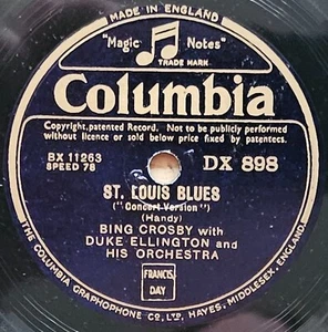 Bing Crosby & Duke Ellington - St. Louis Blues ORIG UK Columbia 78 RPM!! - Picture 1 of 4