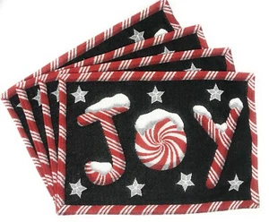 Juego de 4 manteles de tapiz rojo negro rojo y negro para ropa de cama DaDa 13x19 - Imagen 1 de 4
