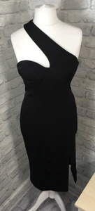 Karen Millan Black One Shoulder Knee Length Dress Size UK 12 (AR156F16) - Picture 1 of 11