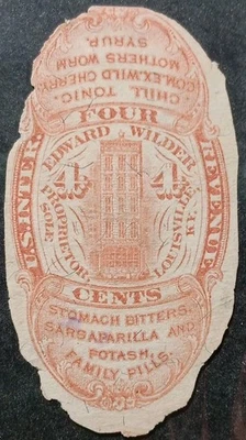 U.S.A MATCH AND MEDICINE STAMPS SCOTT RS267b, Vermillion Color!!!!. - Image 1 of 2