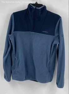 Merrell Mens Blue Fleece Long Sleeve 1/4 Zip Pullover Jacket Size Small - Picture 1 of 6