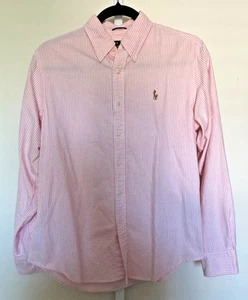 Ralph Lauren Oxford Hemd Jungen Größe 12 Rosa Langarm Knopfleiste Fleisch Pony - Bild 1 von 5