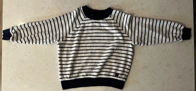 Janie and Jack Boys White Blue Striped Sweater Sz 5 GUC - Image 1 of 4