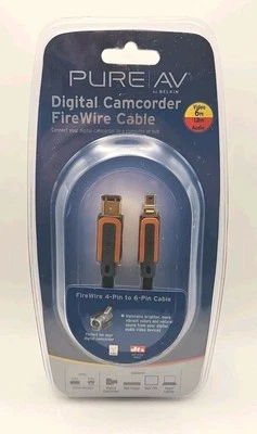 Pure AV by Belkin Digital Camcorder FireWire Cable 4-pin To 6-pin New In Package - Image 1 of 2