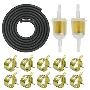 Reusable Motorcycle Fuel Filter Kit for Small Engines with Oil Pipes and Clamps - Picture 1 of 7
