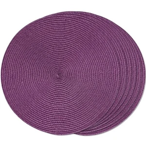 Round Braided Placemats Set of 6 Table Mats for Dining Tables Woven Washable ... - Picture 1 of 7