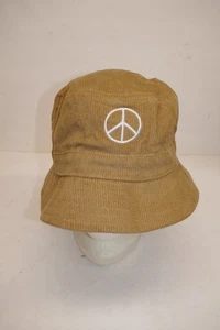 Vintage Kordel Peace Zeichen Flop Hut braun in Farbe - Bild 1 von 3
