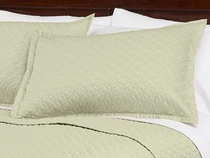 Cuddledown Meridian King Quilted Sateen Sham (1) Sage 21”x37” NEW! 400TC Z2105 - Picture 1 of 3