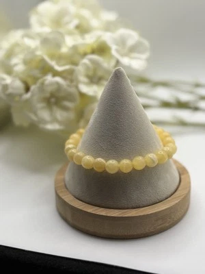 Pulsera Estiramiento Espiritual Emocional Cuentas Calcita Miel Natural 8mm Foto 1 de 4