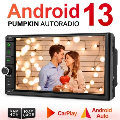 Pumpkin 7"Android 13 Autoradio 2 DIN GPS Navi Carplay 4GB 64GB USB DAB Bluetooth - Bild 1 von 4