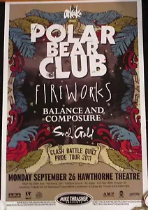 Polar Bear Club w/ Fireworks Original Concert Poster 2011 Portland RARE Limited - Picture 1 of 3