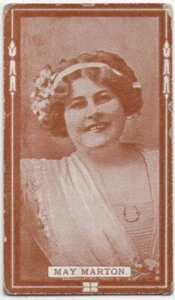 B.A.T. CIGARETTE CARD ACTRESSES PLAIN BACK UN-NUMBERED 1910 MAY MARTON - Picture 1 of 2