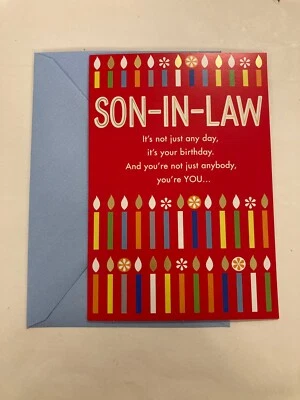 "Maravillosa tarjeta de felicitación de Happy Birthday Son In Law de 5""x7"" con sello Heartline" Foto 1 de 4