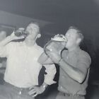 Vintage Black and White Photo Young Men Drinking Jar Bottle Of Beer Bar