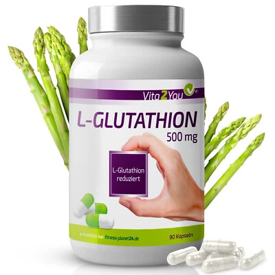 Vita2You L-Glutathion 500mg - 90 Kapseln - reduziert und bioaktiv - hochdosiert - Bild 1 von 4