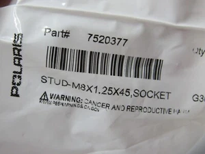 Polaris Socket Stud, 8 mm x 1.25 mm x 45 mm- OEM 7520377 #P1 - Picture 1 of 2
