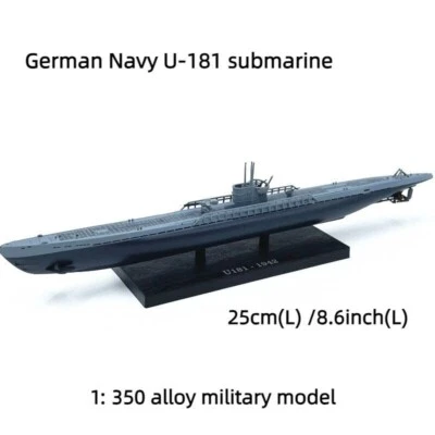 1:350 Segunda Guerra Mundial Submarino Alemán U-181 U-Boat Modelo Diecast Aleación Colección Militar Foto 1 de 4