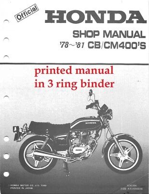 Service Shop Repair Manual 1978-1981 Honda CB400 CM400 CB400T Hondamatic 400 - Image 1 of 4