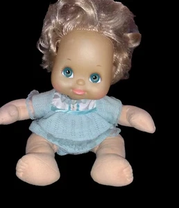 Vintage 1985 Mattel My Child Doll Baby Girl Blonde Blue Eyes aqua teal Outfit - Picture 1 of 6