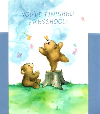 Congratulations Graduation Preschool Brown Teddy Bear Hallmark Greeting Card - Image 1 of 3